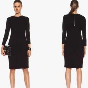 VINCE 3/4 Sleeve Sheath Pencil Dress Black Size Large
